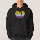 Heart with Non Binary Flag   Nonbinary Pride Month Hoodie (Voorkant)