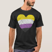 Heart with Non Binary Flag Nonbinary Pride Month T-shirt (Voorkant)