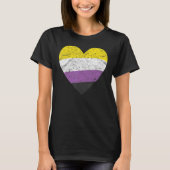 Heart with Non Binary Flag Nonbinary Pride Month T-shirt (Voorkant)