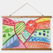 Heart with Pattern background Hangend Wandkleed (Voorkant)