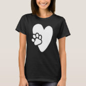 Heart with Paw Pet Design for Puppies Dogs Lovers  T-shirt (Voorkant)