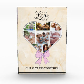 Heart With Pink Bow Photo Block Fotoblokken