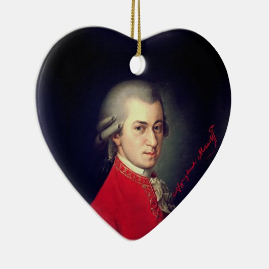 Heart Wolfgang Amadeus Mozart met signatuur Keramisch Ornament (Rechts)