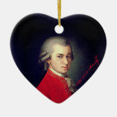 Heart Wolfgang Amadeus Mozart met signatuur Keramisch Ornament (Voorkant)