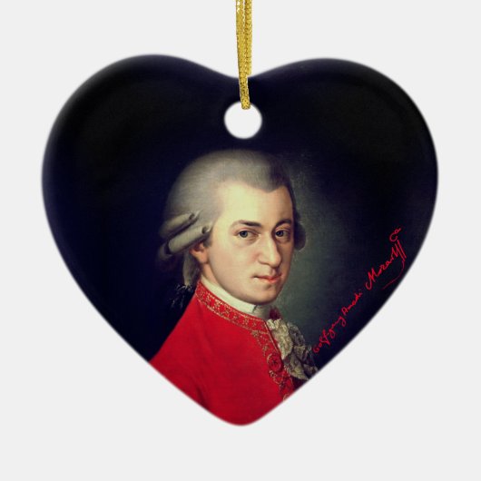 Heart Wolfgang Amadeus Mozart met signatuur Keramisch Ornament (Voorkant)