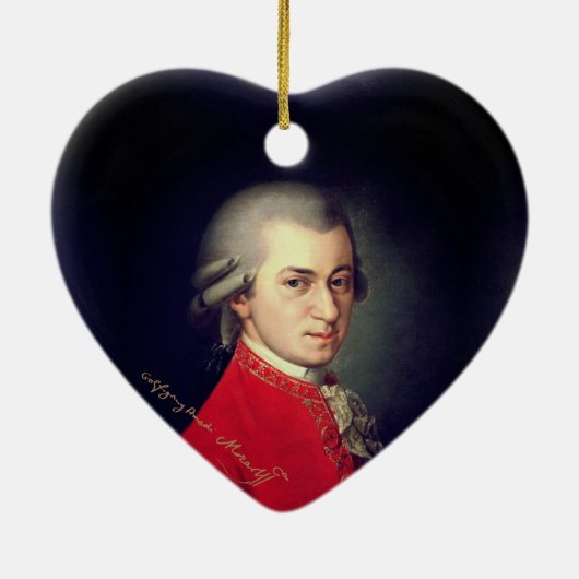 Heart Wolfgang Amadeus Mozart met signatuur Keramisch Ornament (Achterkant)