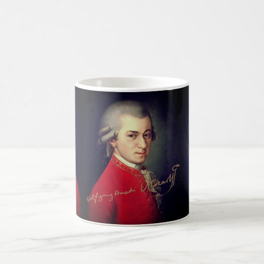 ♥ Heart Wolfgang Amadeus Mozart with signature ♥ Koffiemok (Center)