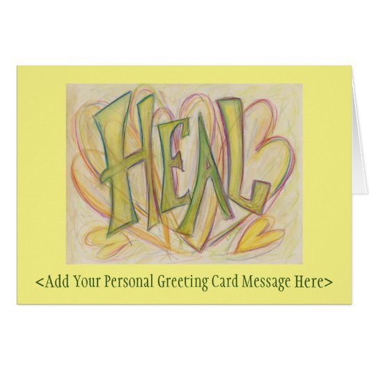 Heart Word Art Inspirerend Note-kaarten voor het g (Voorkant Horizontaal)