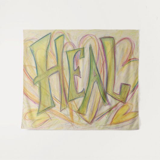 Heart Word Art Tapestry Wall Hanging Wandkleed (Voorkant (horizontaal))