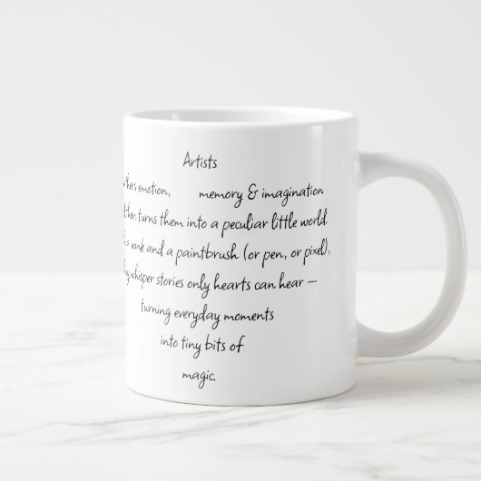 Heart Words Explaining and Artist Whimsical Art Grote Koffiekop (Rechts)