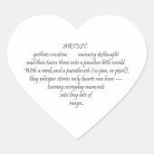 Heart Words Explaining and Artist Whimsical Art  Hart Sticker (Voorkant)