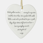 Heart Words Explaining and Artist Whimsical Art Keramisch Ornament (Rechts)