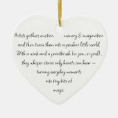 Heart Words Explaining and Artist Whimsical Art Keramisch Ornament (Voorkant)