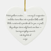 Heart Words Explaining and Artist Whimsical Art Keramisch Ornament (Achterkant)