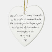 Heart Words Explaining and Artist Whimsical Art Keramisch Ornament (Links)