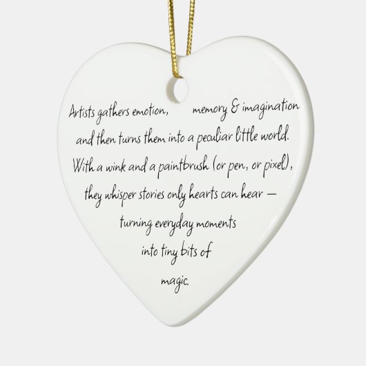 Heart Words Explaining and Artist Whimsical Art Keramisch Ornament (Links)