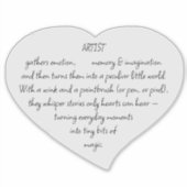 Heart Words Explaining and Artist Whimsical Art Sticker (Voorkant)