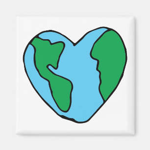 Heart World Ecovriendelijk Icon Happy Earth Clipar Magneet