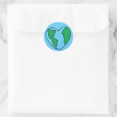 Heart World Ecovriendelijk Icon Happy Earth Clipar Ronde Sticker (Tas)