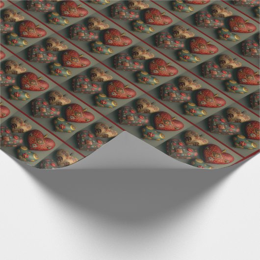 Heart Wrapping Paper Cadeaupapier (Hoek)