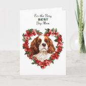 Heart Wreath Cocker Spaniel Dog Wag My Tail Mom Feestdagen Kaart (Voorkant)