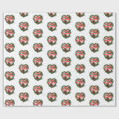 Heart Wreath (Feliz Navidad) Christmas Cadeaupapier (Vlak)