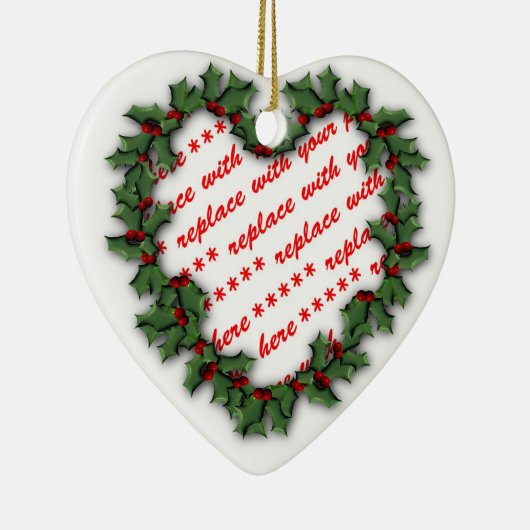 Heart Wreath Photo Lijst Keramisch Ornament (Rechts)