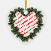 Heart Wreath Photo Lijst Keramisch Ornament (Voorkant)