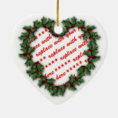 Heart Wreath Photo Lijst Keramisch Ornament (Achterkant)