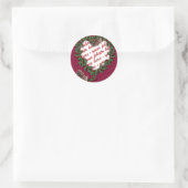 Heart Wreath Photo Lijst Ronde Sticker (Tas)