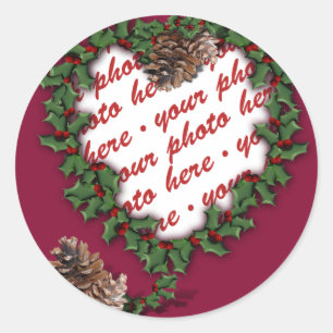 Heart Wreath Photo Lijst Ronde Sticker