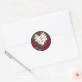 Heart Wreath Photo Lijst Ronde Sticker (Envelop)