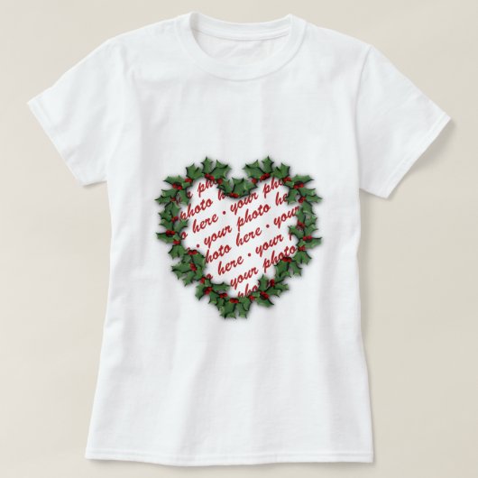 Heart Wreath Photo Lijst T-shirt (Design voorkant)