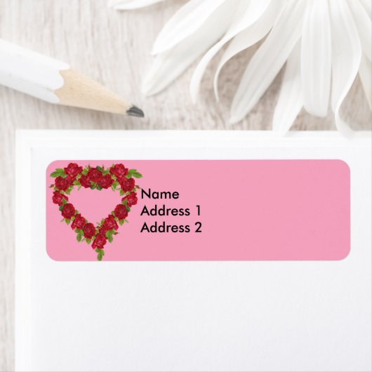 Heart Wreath Red Roses Etiket (Insitu)