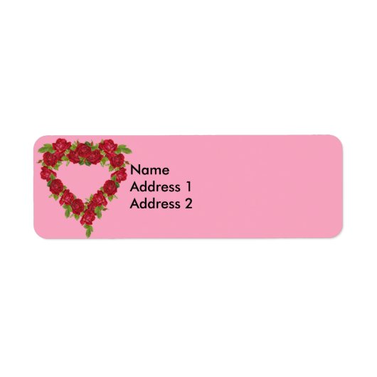 Heart Wreath Red Roses Etiket (Voorkant)
