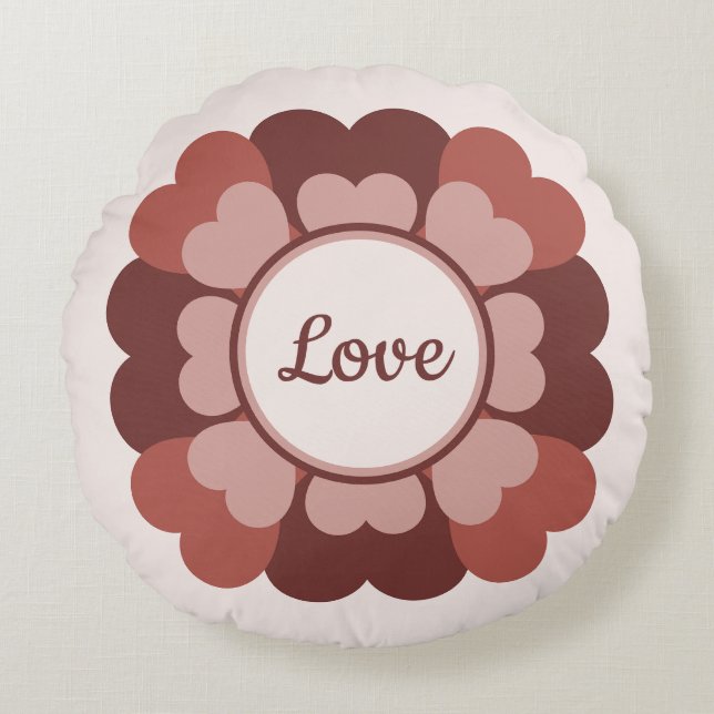 Heart Wreath Rond Kussen (Voorkant)