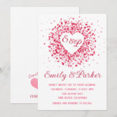 Heart Wreath Valentijn Wedding-uitnodiging Kaart (Voorkant / Achterkant)