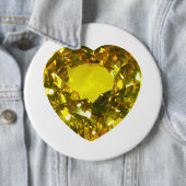 Heart Yellow Gemstone Ronde Button 6,0 Cm (In situ)