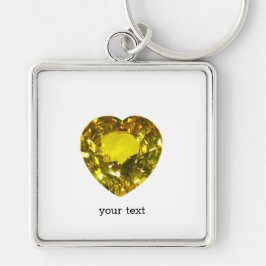 Heart Yellow Gemstone Sleutelhanger