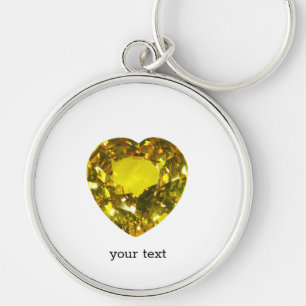 Heart Yellow Gemstone Sleutelhanger