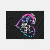 Heart You 988 Suicide Prevention Awareness Dragonf Fleece Deken (Voorkant (Horizontaal))