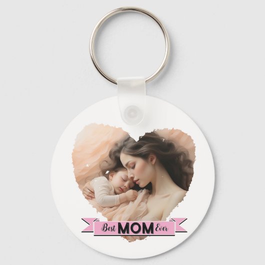 Heart You, beste moeder ooit lint Sleutelhanger (Voorkant)