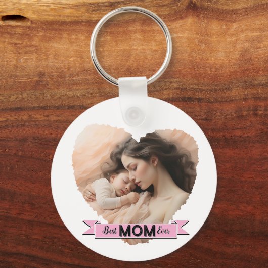 Heart You, beste moeder ooit lint Sleutelhanger (Voorkant)