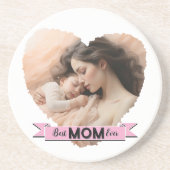 Heart You, beste moeder ooit lint Zandsteen Onderzetter (Voorkant)