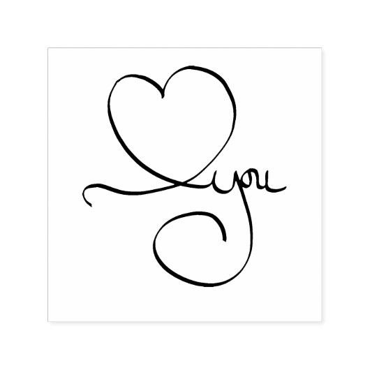 "Heart You" Handgetekende Lettering of Endearment Zelfinktende Stempel (Design)