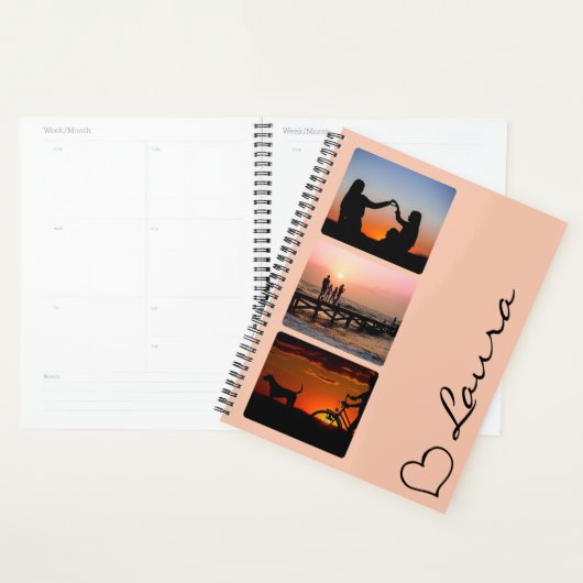 Heart Your Name Photo Script Custom Gift Planner (Display)