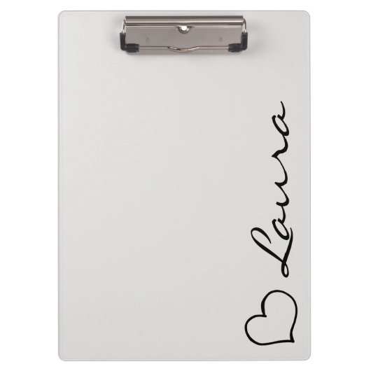 Heart Your Name Script Custom Gift Clipboard Klembord (Voorkant)