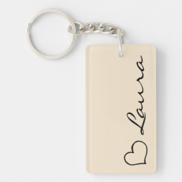 Heart Your Name Script Custom Gift Keychain