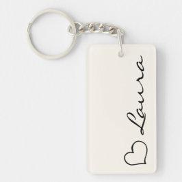 Heart Your Name Script Custom Gift Keychain