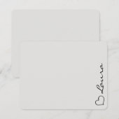 Heart Your Name Script Custom Gift Note Card Notitiekaartje (Voorkant / Achterkant)